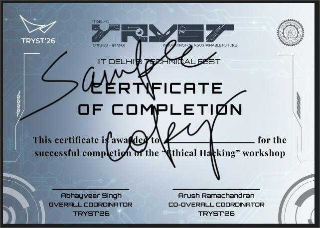 Sample certificate